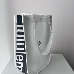 Lululemon Athletica White and Black Tote Bag
